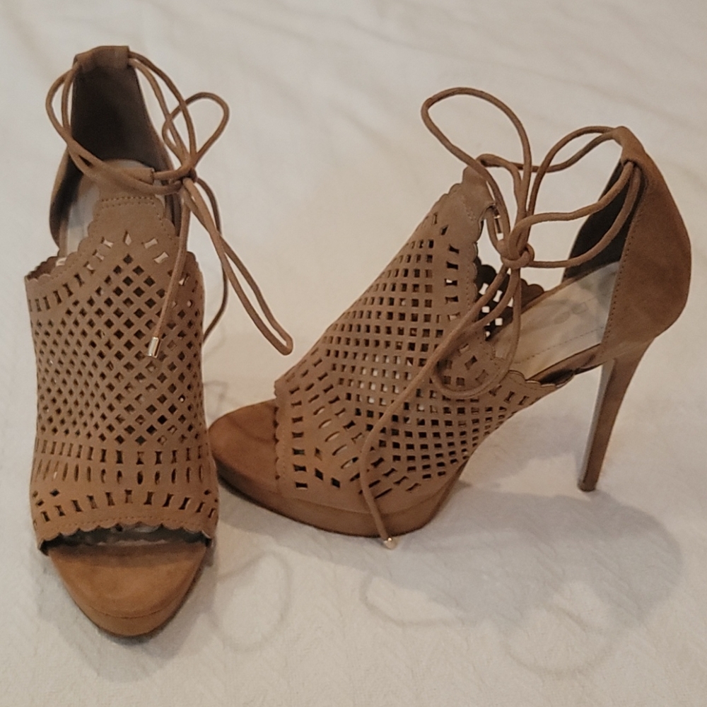 Aldo Tan Suede Ankle Strap Heel